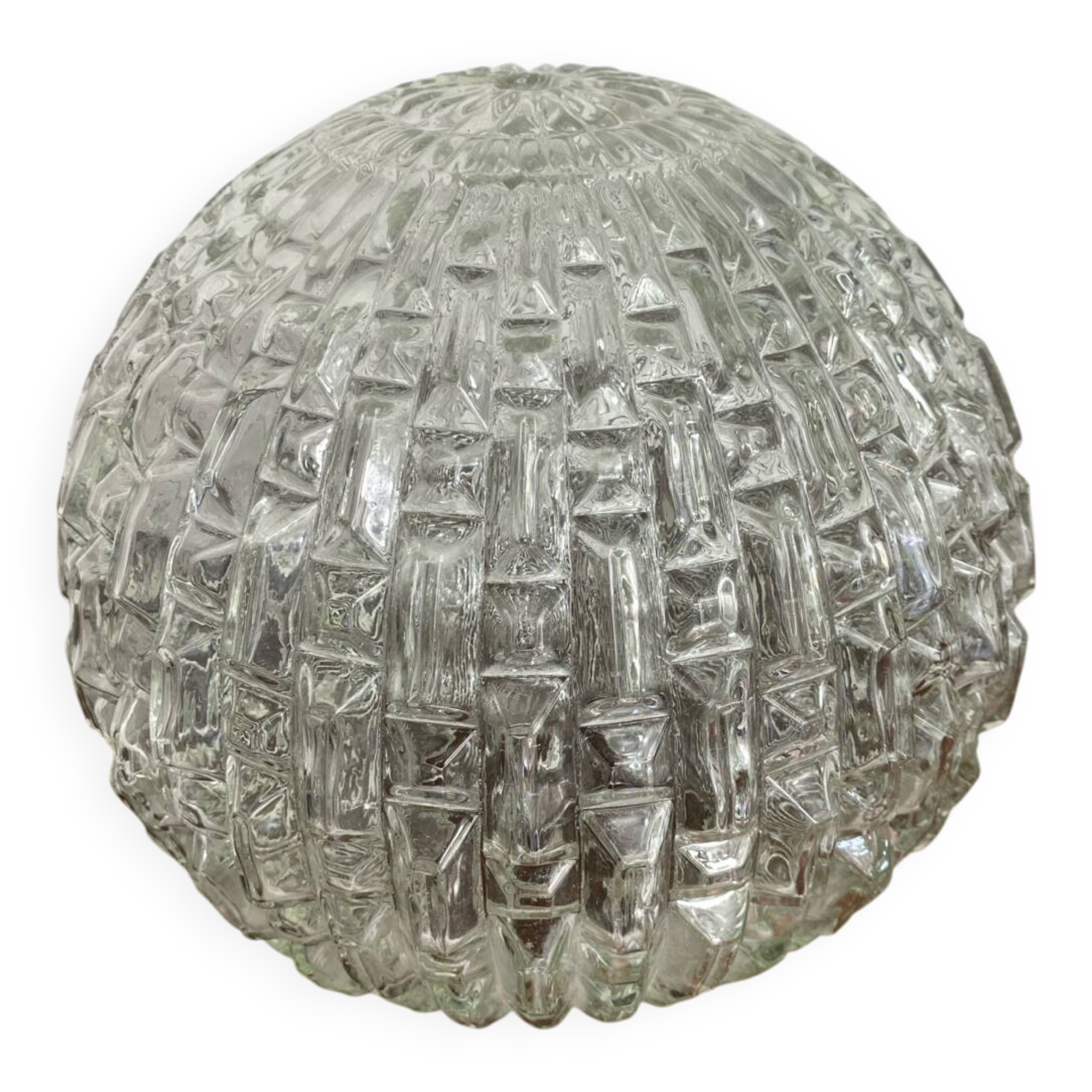 Globe en verre à décors géométriques