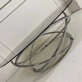 Table basse ronde en chrome et verre fumé, Miniforms "Swirl", Made in Italy