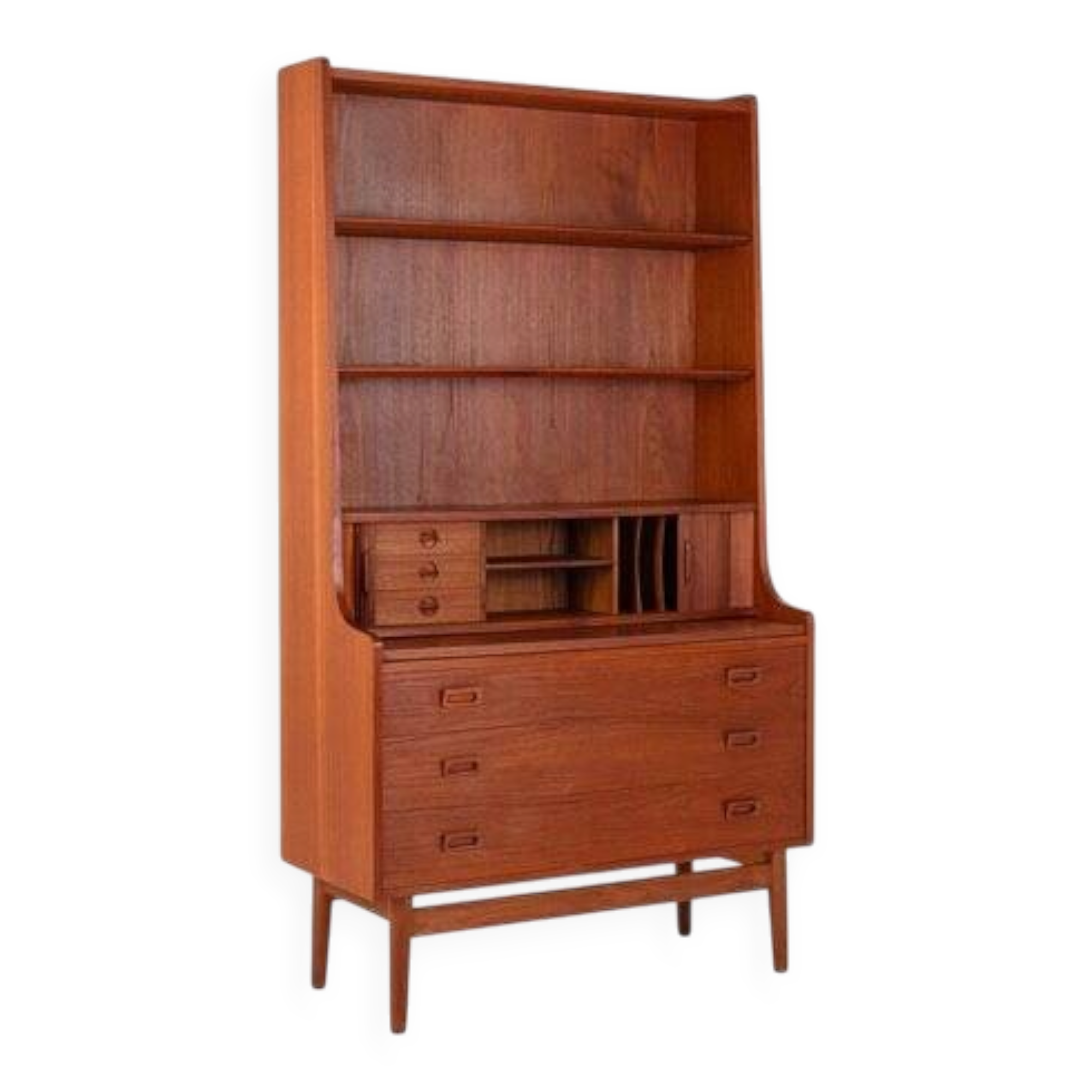 Danish teak bookcase by Johannes Sorth for Nexø, 1960s