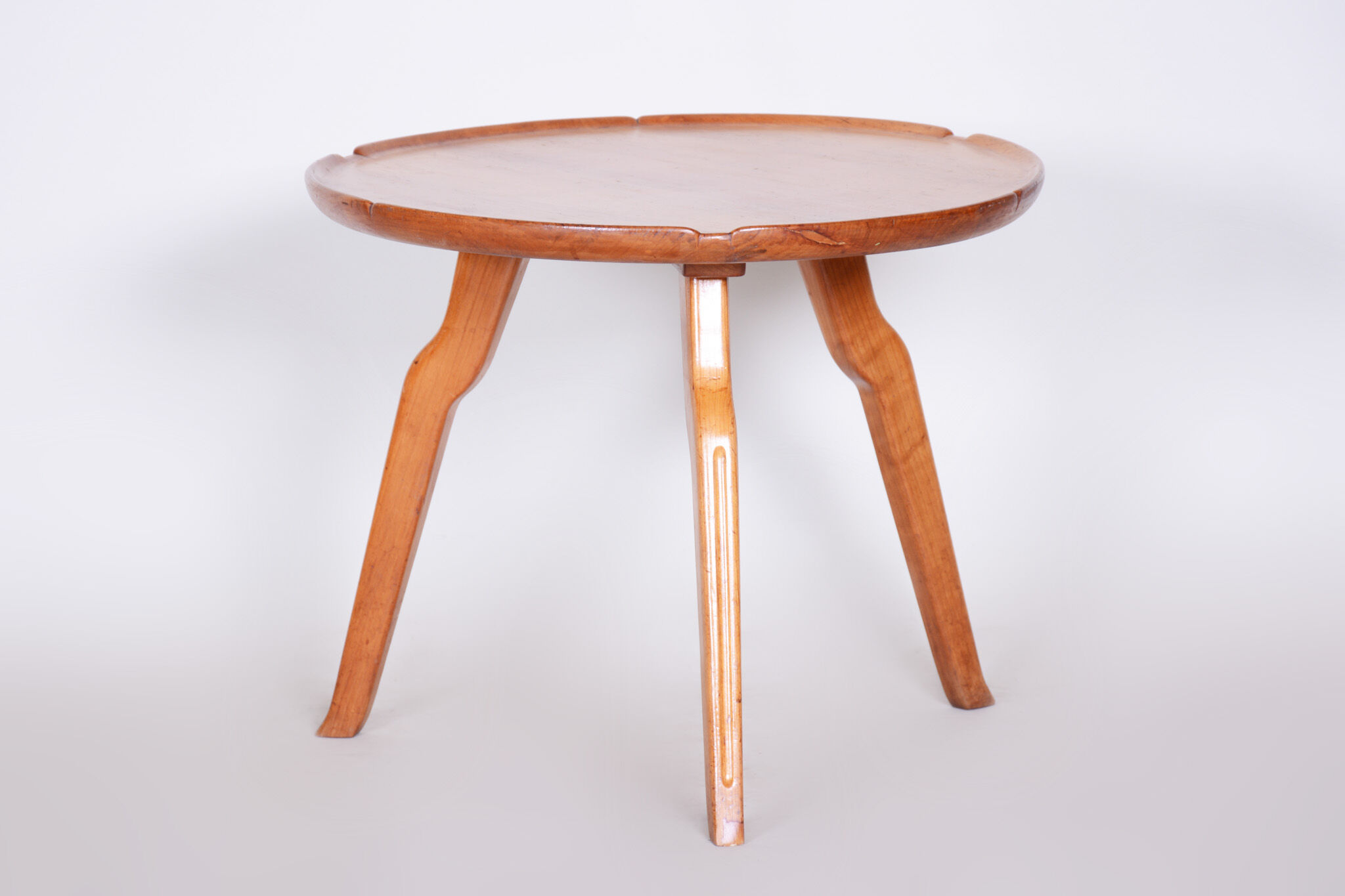 Brown mid century table - czechia 1950