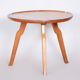 Brown mid century table - czechia 1950