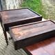 Antique farmhouse table in solid cherry wood with 4 drawers