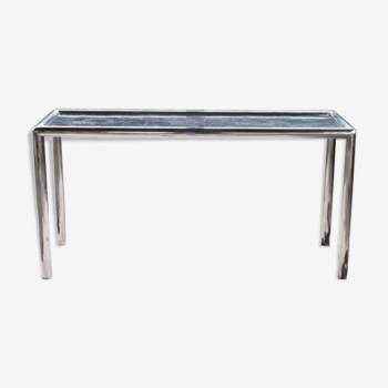 John Mascheroni console in chrome and marble, 1970