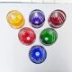 Six vintage coloured cut crystal wine glasses