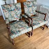 Paire de fauteuil style Louis XIII restaurés