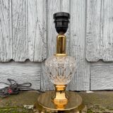 Lampe de table de style Hollywood Regency, cristal de laiton