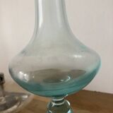 Vintage vase en verre tons bleutés