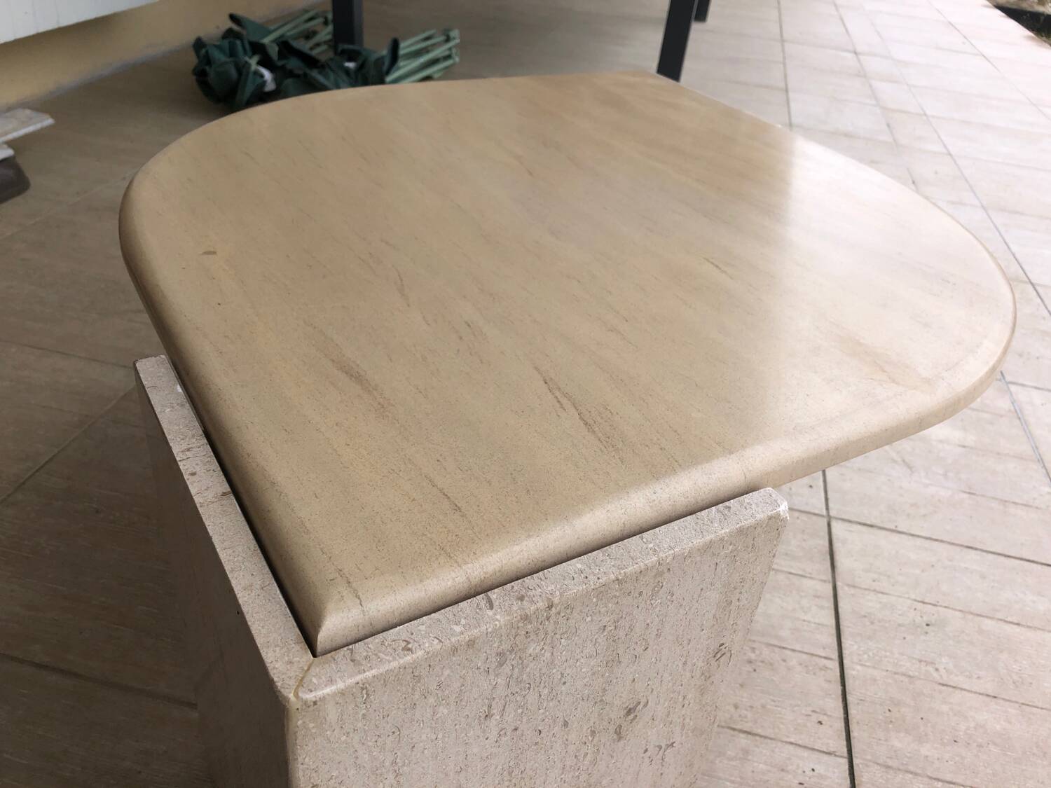 Vintage water drop travertine coffee table