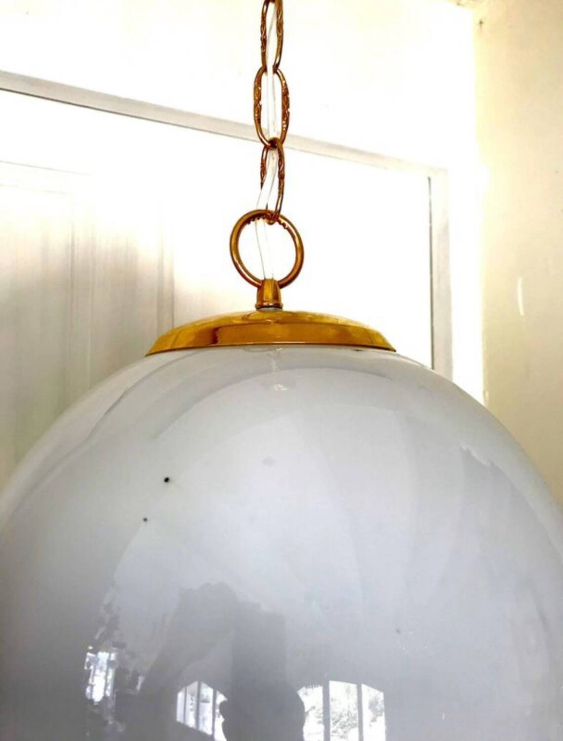 Vistosi Globe two-tone murano glass, Italy 1980