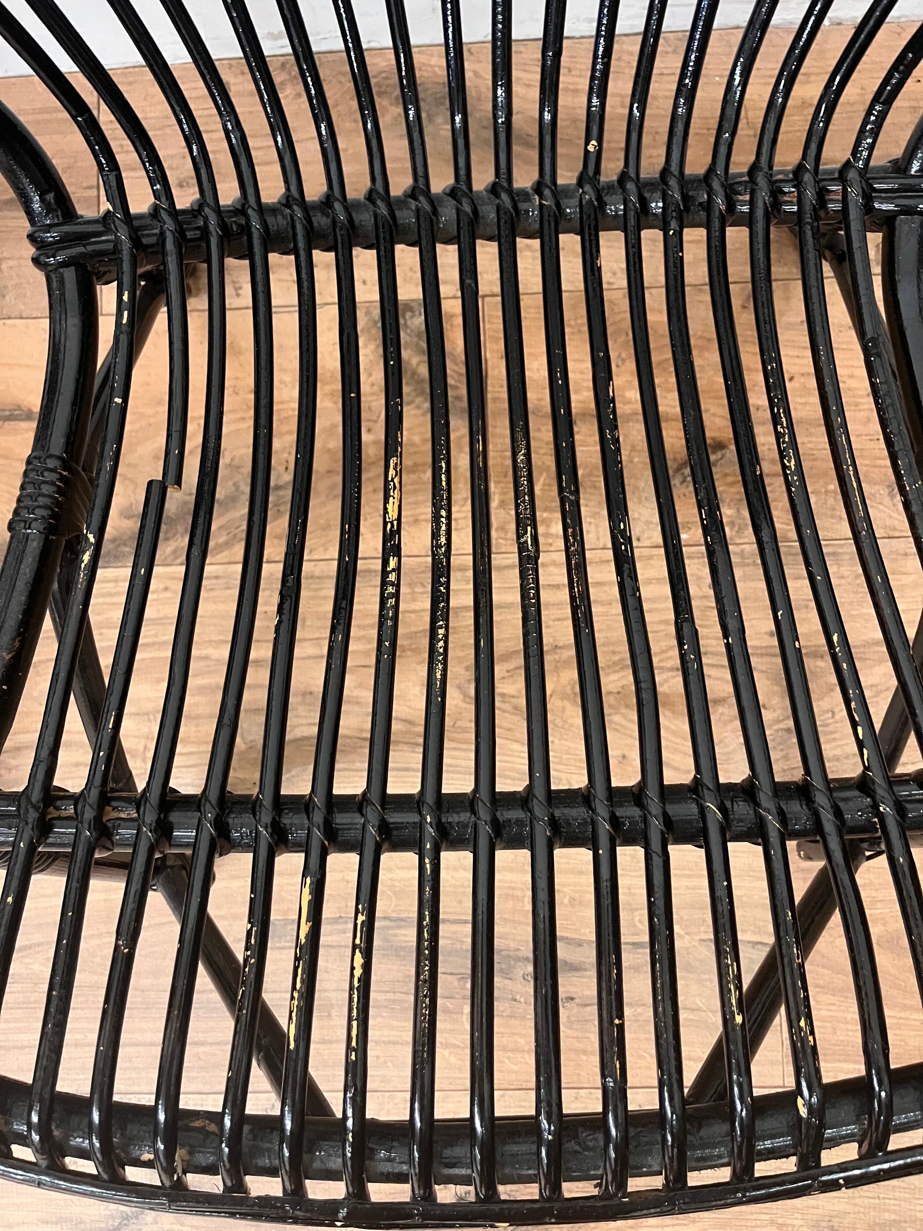 Paire de fauteuils en rotin vintage