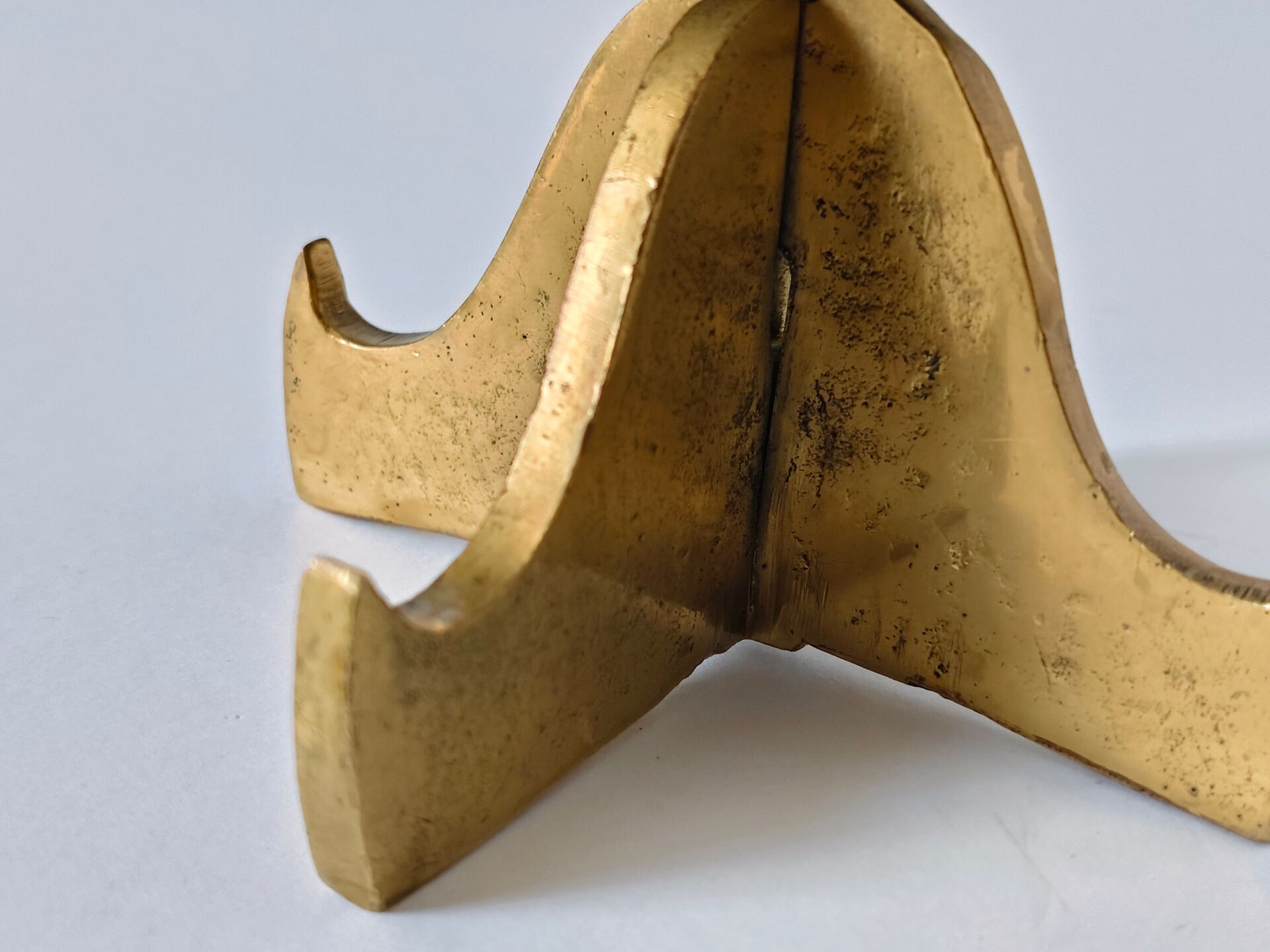 Brutalist vintage brass candlestick