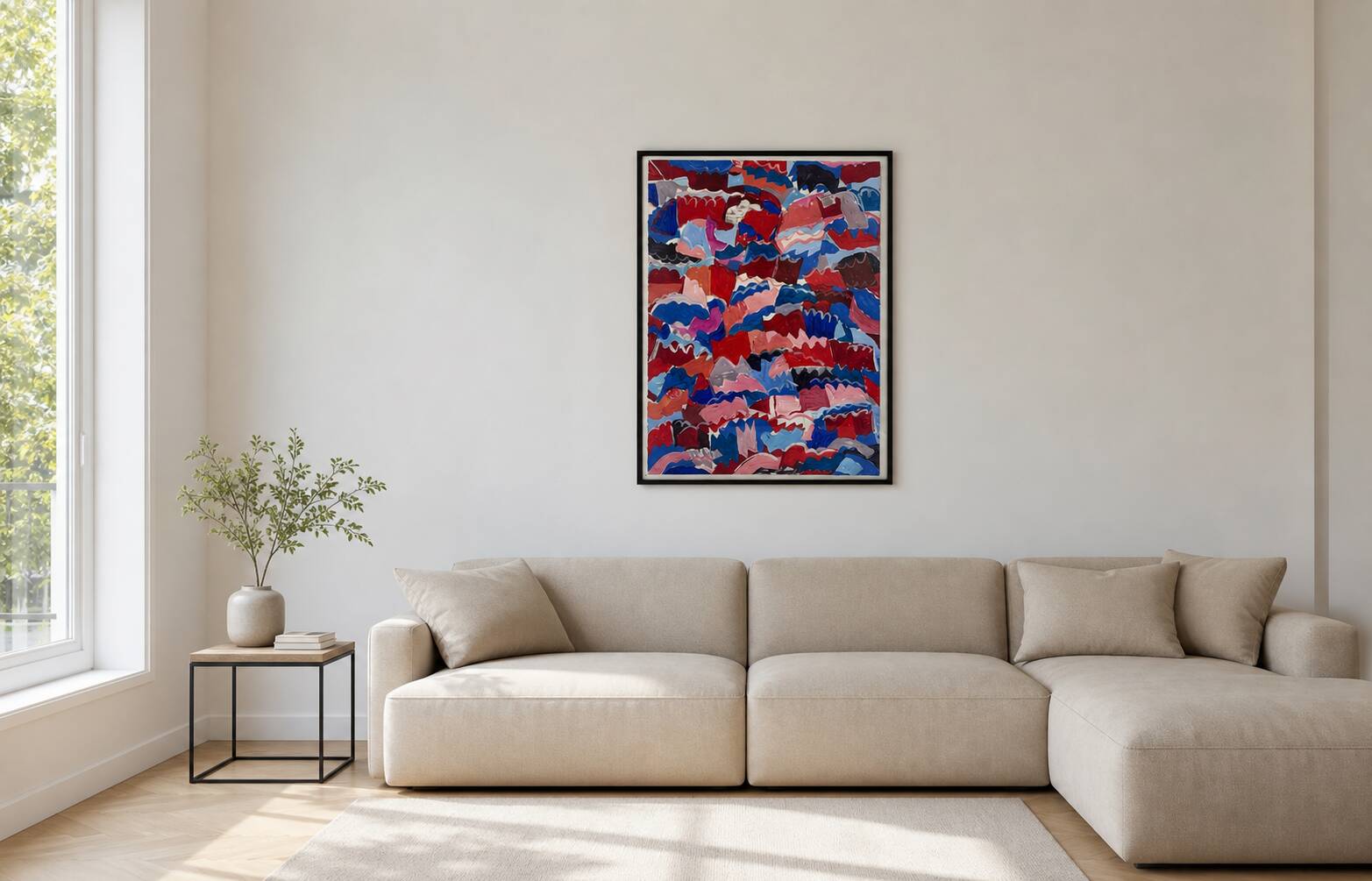 Helmut Dittmann, Abstract Composition in Red and Blue
