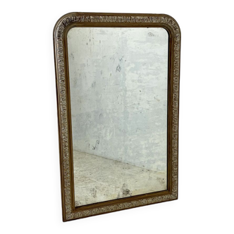 Miroir Louis Philippe Bois patine blanche