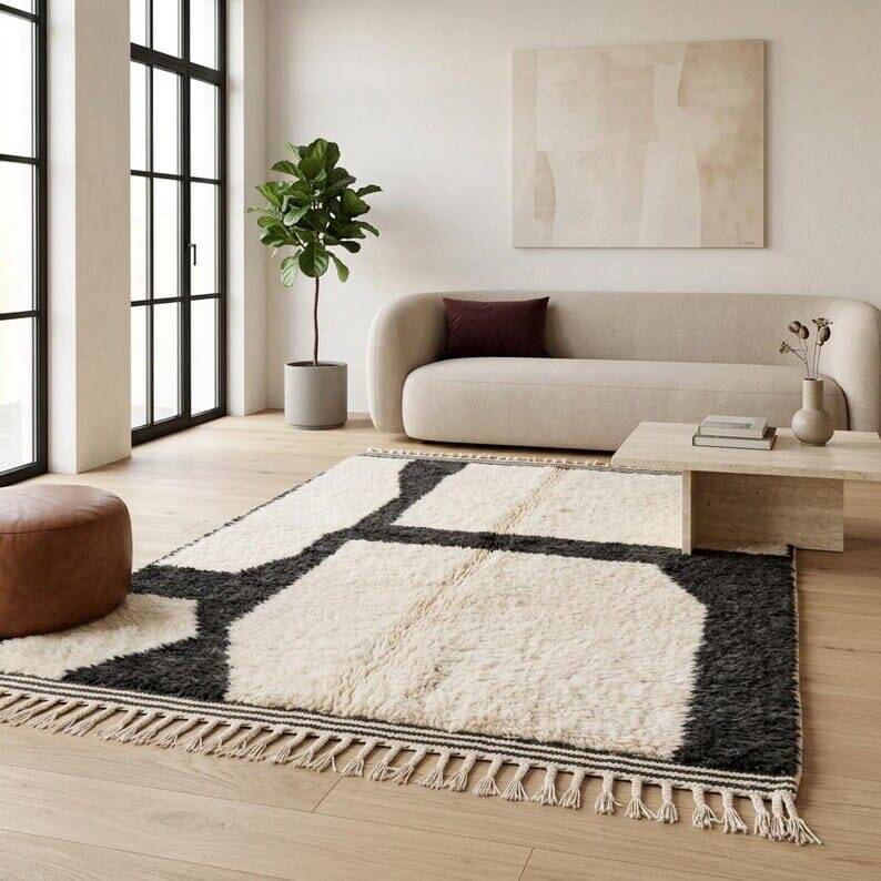 Custom traditional natural wool rug size 150/350 cm