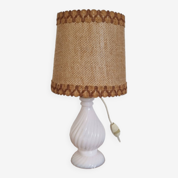 vintage glass and jute lamp