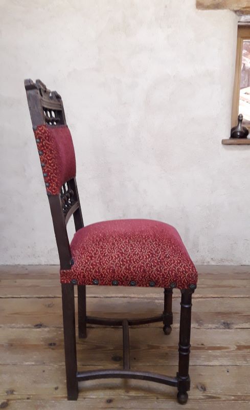Series of 6 reupholstered Renaissance style chairs