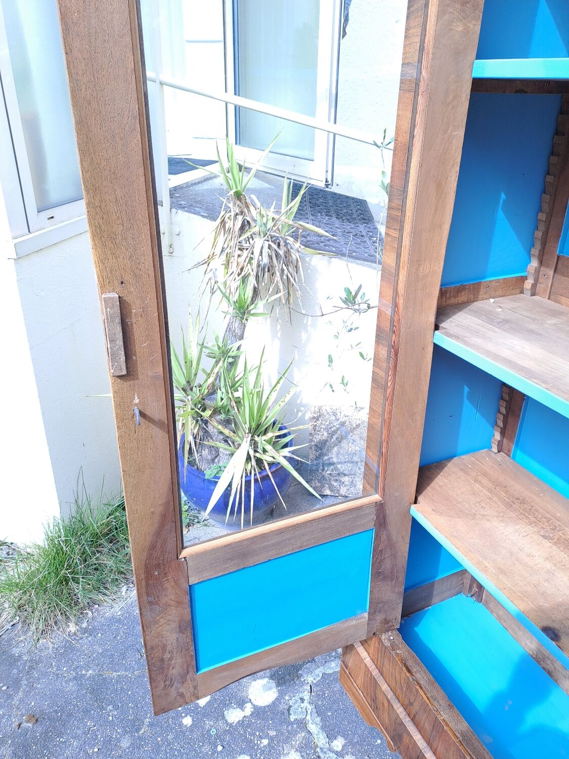 Louis Philippe blond walnut bookcase