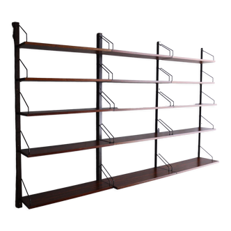 Vintage Rosewood wall shelving unit shelves by Poul Cadovius, 1960s