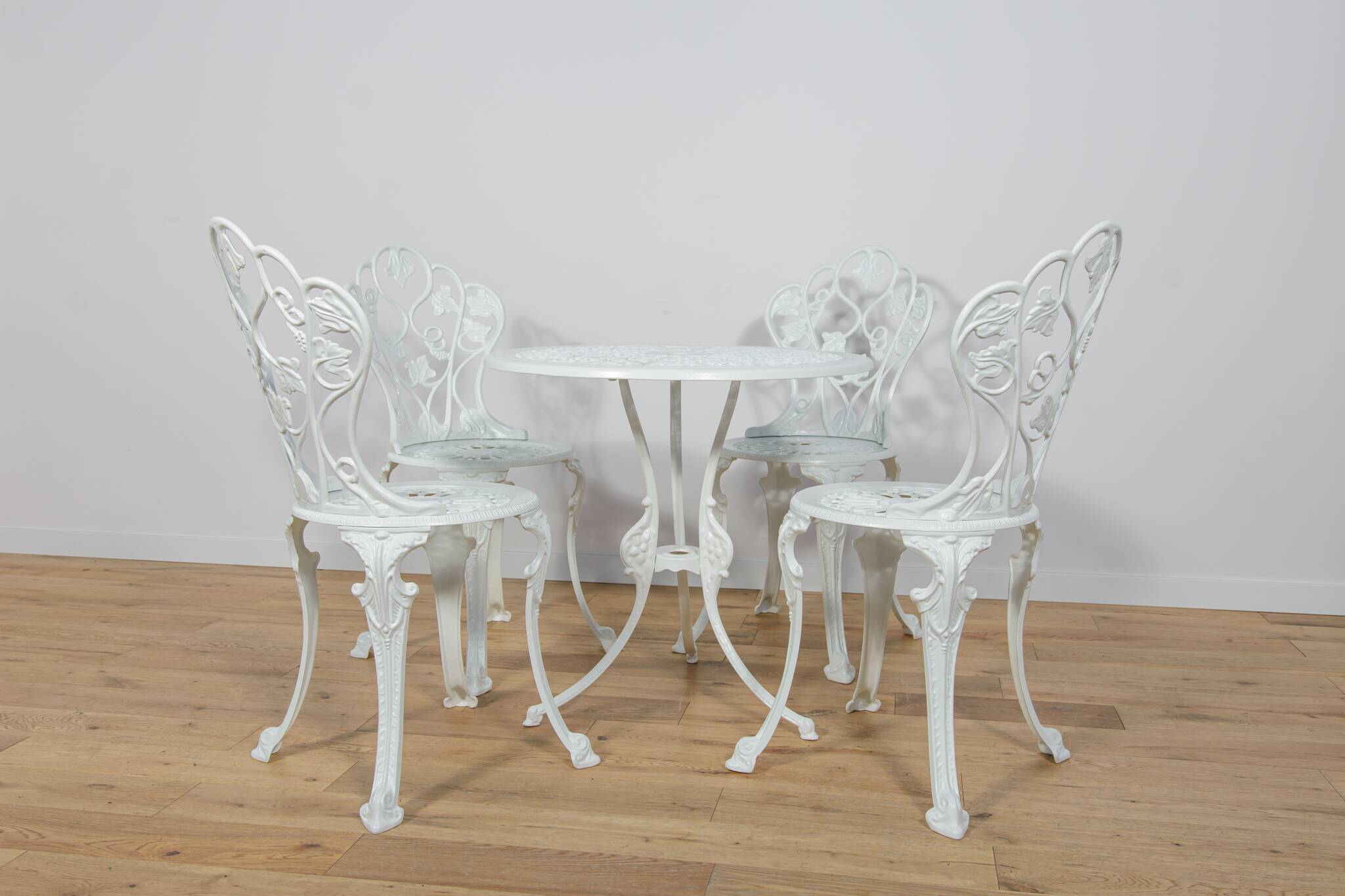 Art Nouveau Aluminum Garden Chairs, 1950s, United Knigdom, Set of 5