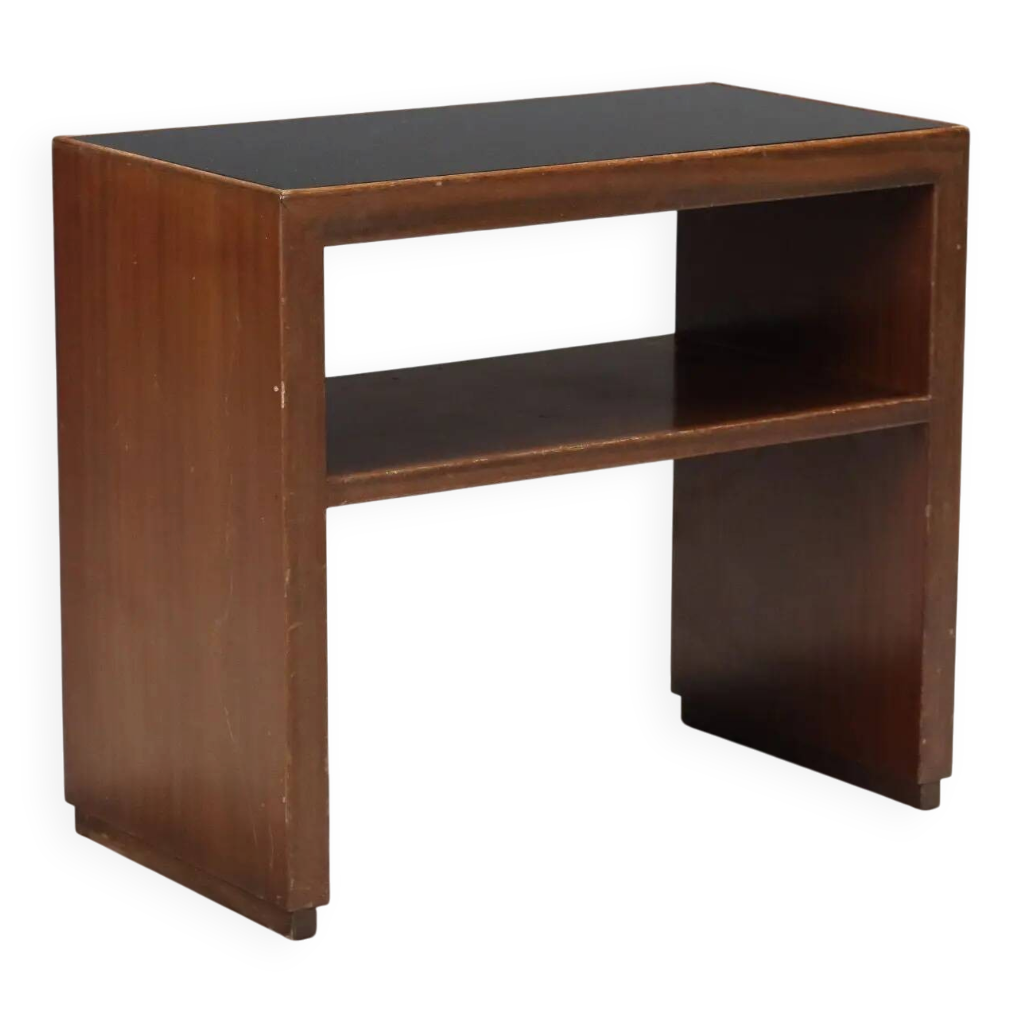 Vintage shelf in mahogany veneer, Italy, 1940s-1950s.