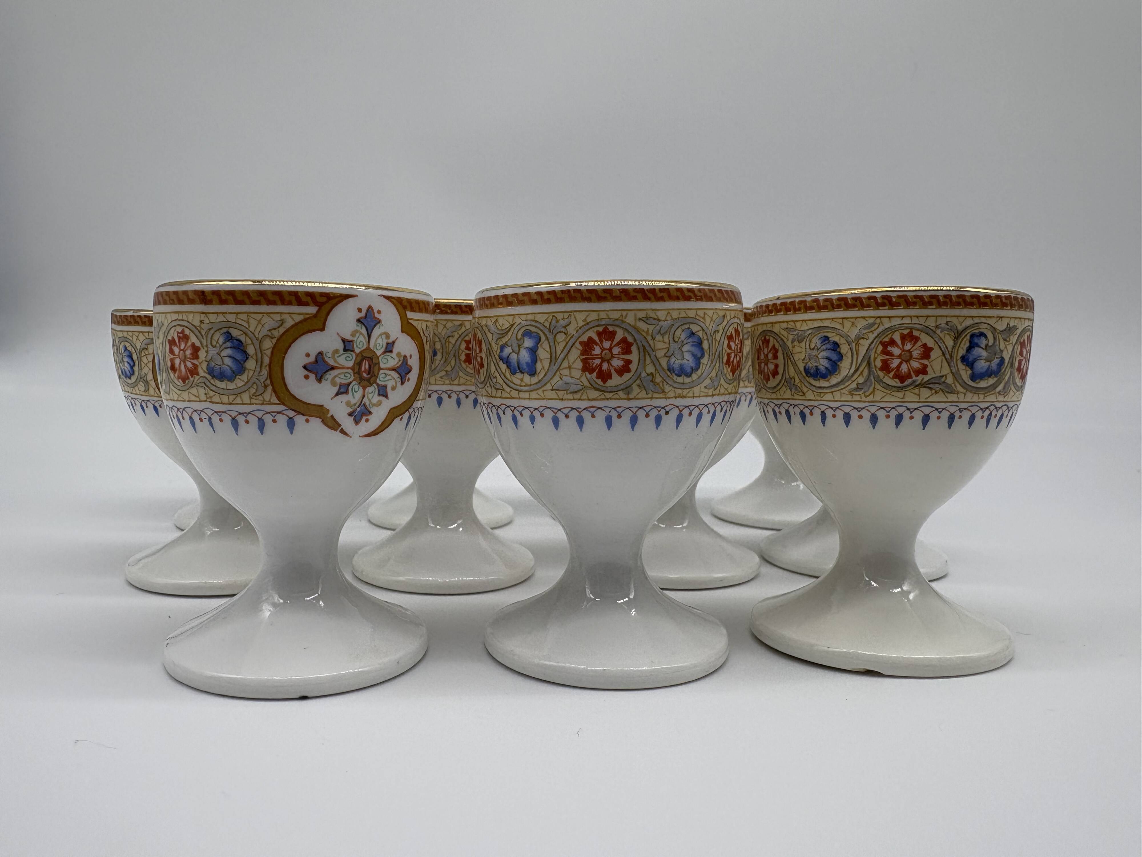 Service for Egg Cups Antique Grosvenor China Persian English Porcelain