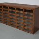 Vintage Dutch oak haberdashery shop cabinet, 1930s