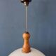 Vintage white wooden Steinhauer pendant lamp, plexiglass suspension light