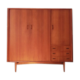 Armoire scandinave en teck étagères penderie
