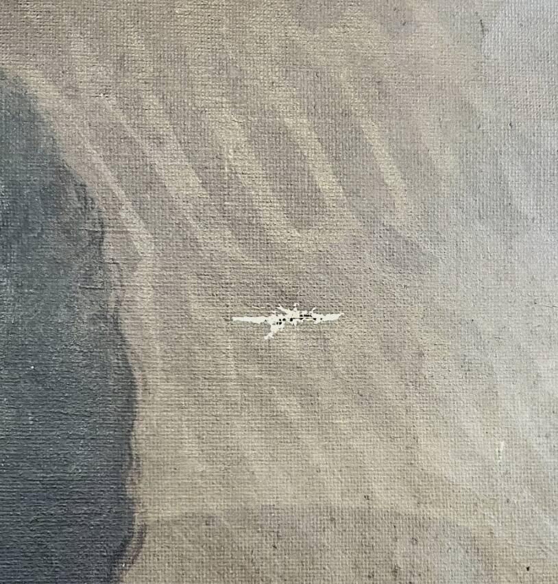 Oil painting on canvas – Portrait of a woman and child, 19th century