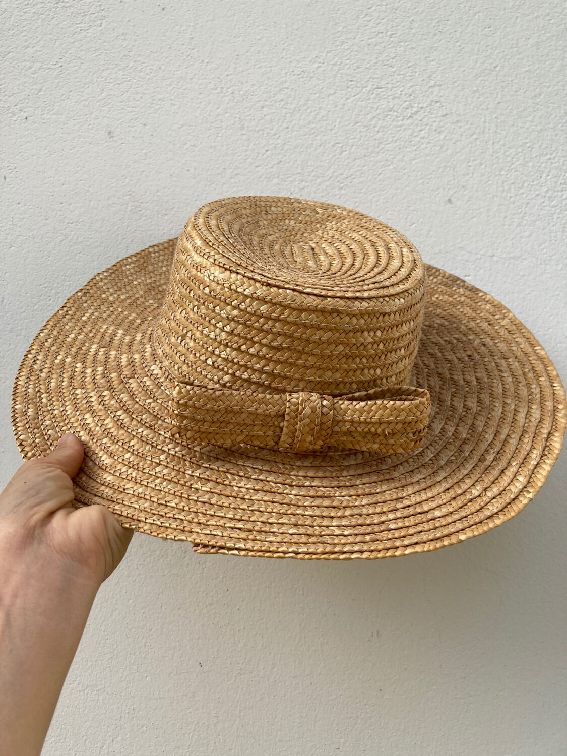 Vintage knot braided straw hat