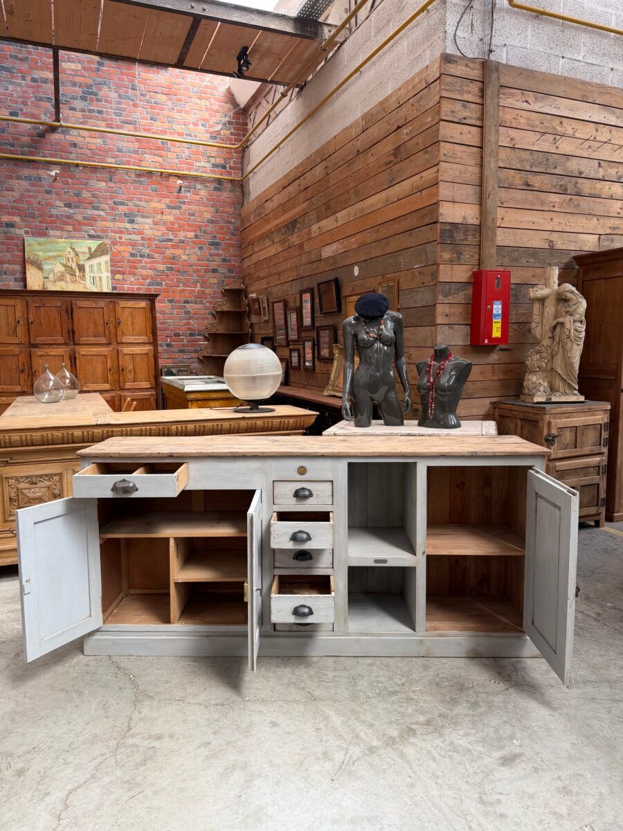 Grey patinated enfilade handcrafted.