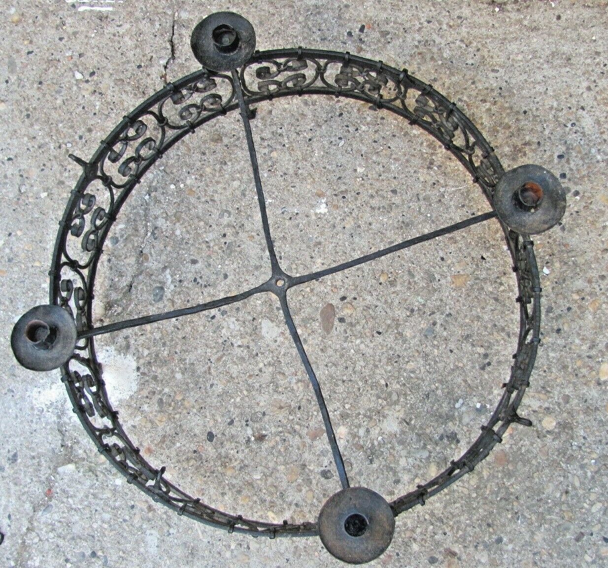 Chateau chandelier in wrought iron