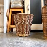 Braided wicker basket