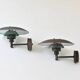 A set of two ph 4.5 copper wall lamps by poul henningsen for louis poulsen, denmark 1980s.
