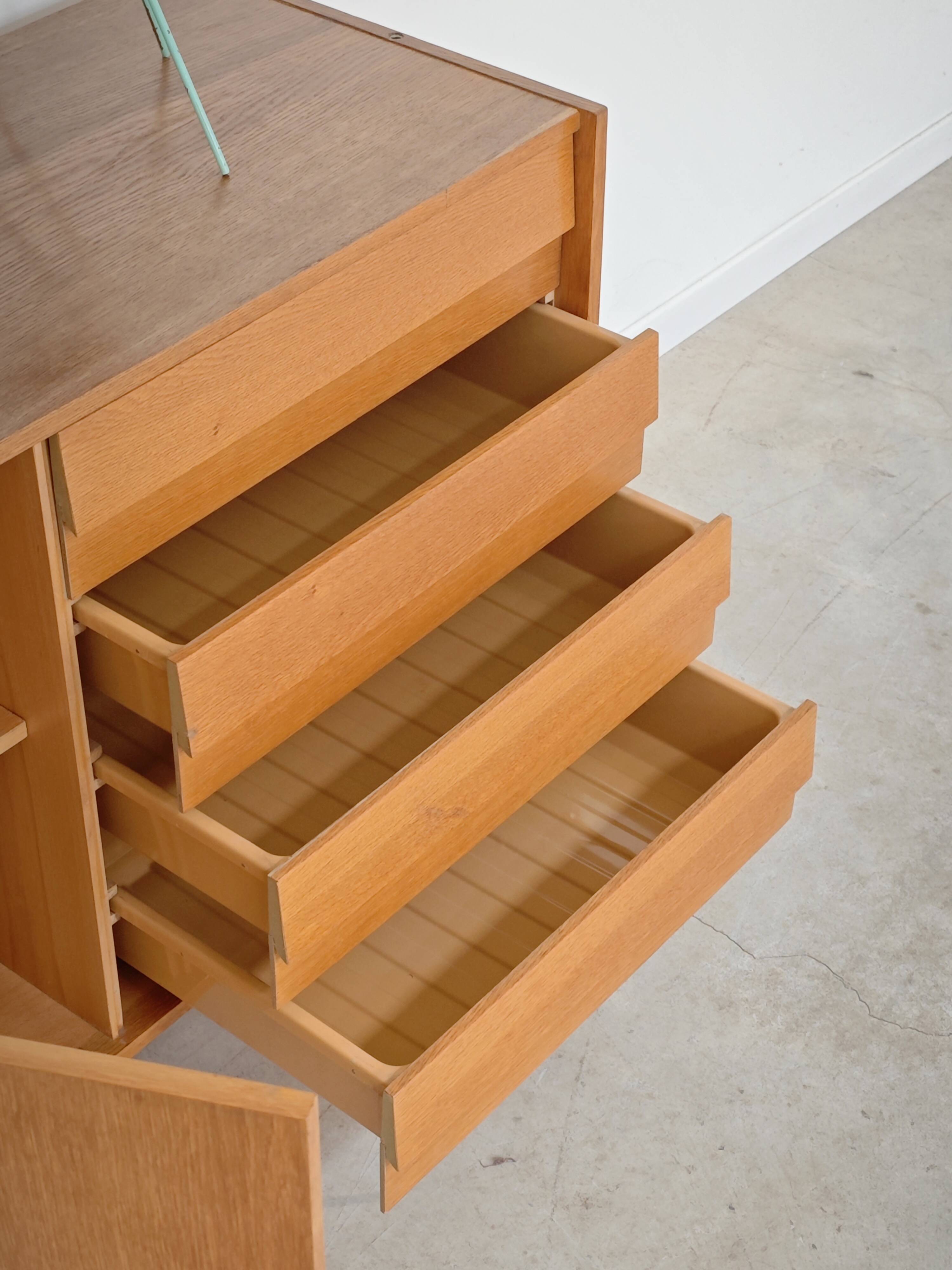 Sideboard U 458 light oak Jiri Jiroutek for Interier Praha 1960