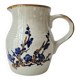Petit pichet vintage en grès decor floral bleu de cobalt