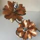 Copper lamp flowers vintage design 70s