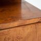 Pair of Art Deco nightstands in burlwood with black lacquered top