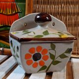 Ceramic wall pot flowers 1970