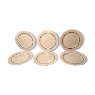 Suite of six plates to desssert badonvillers