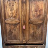 Napoleon III style wardrobe in solid walnut, 19th century