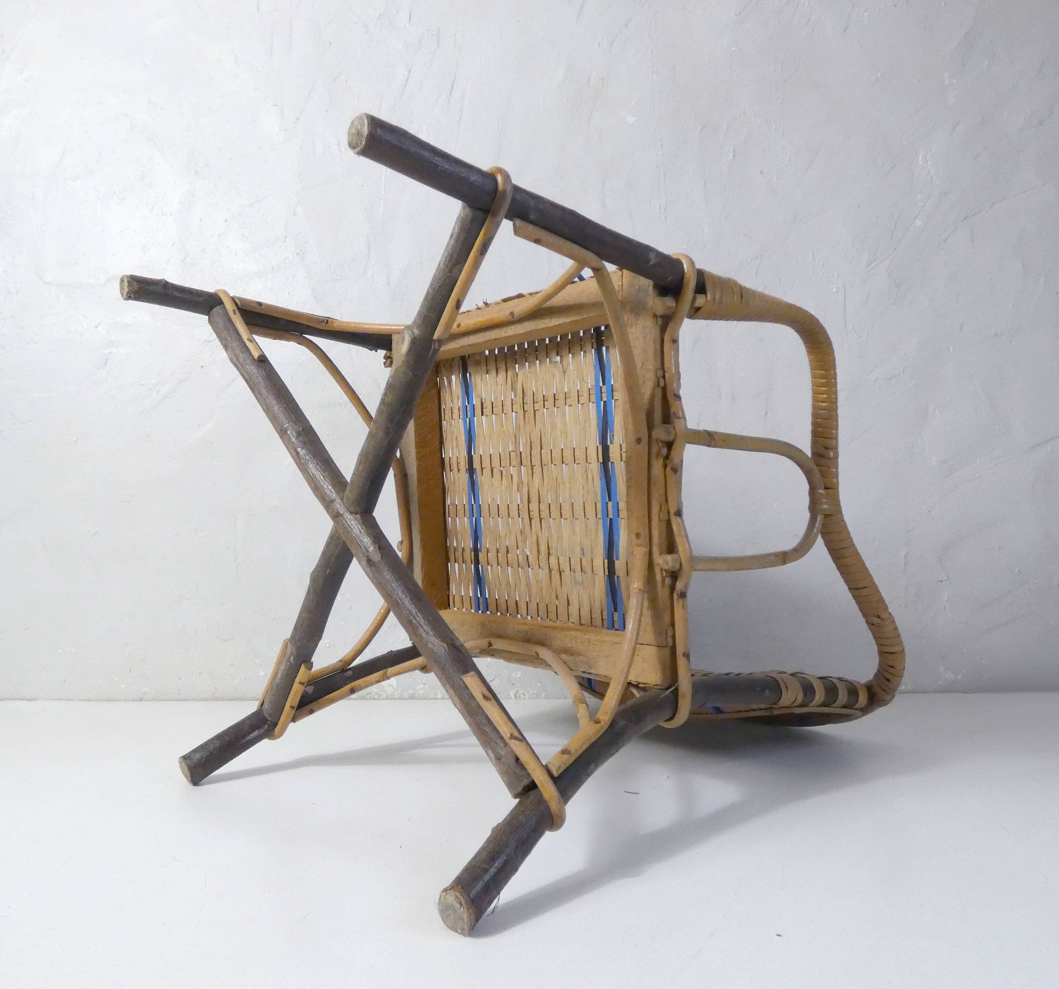 vintage rattan armchair for children