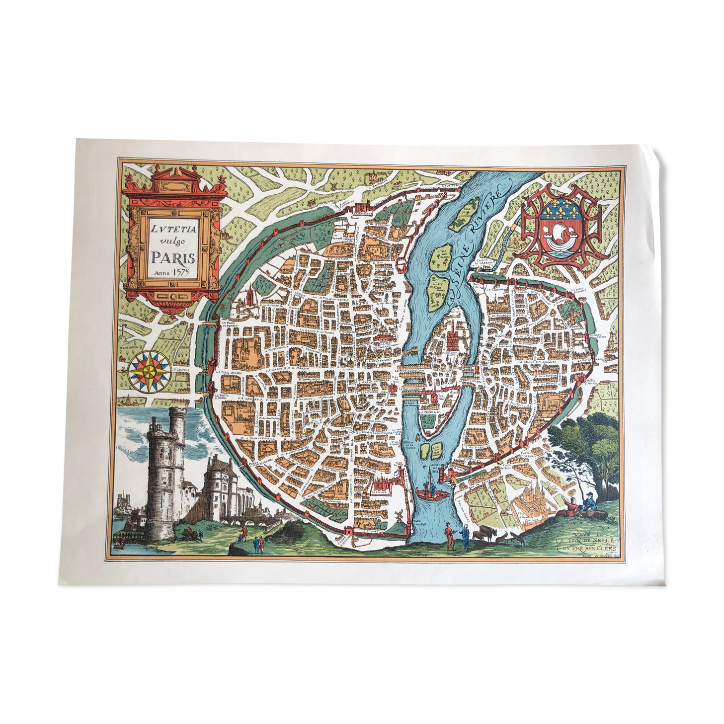 Ancient geography map of Paris