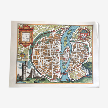 Carte géographie ancienne de Paris