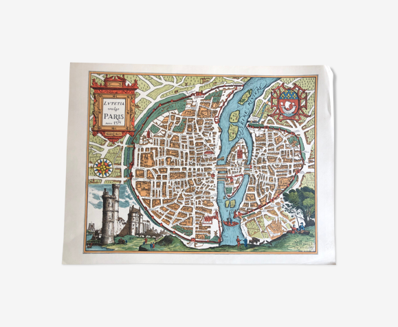 Carte géographie ancienne de Paris