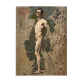 Male nude academy study