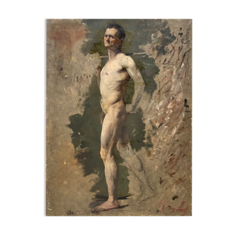 Male nude academy study