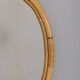 Vintage 1960s Italian design oval bamboo wall mirror