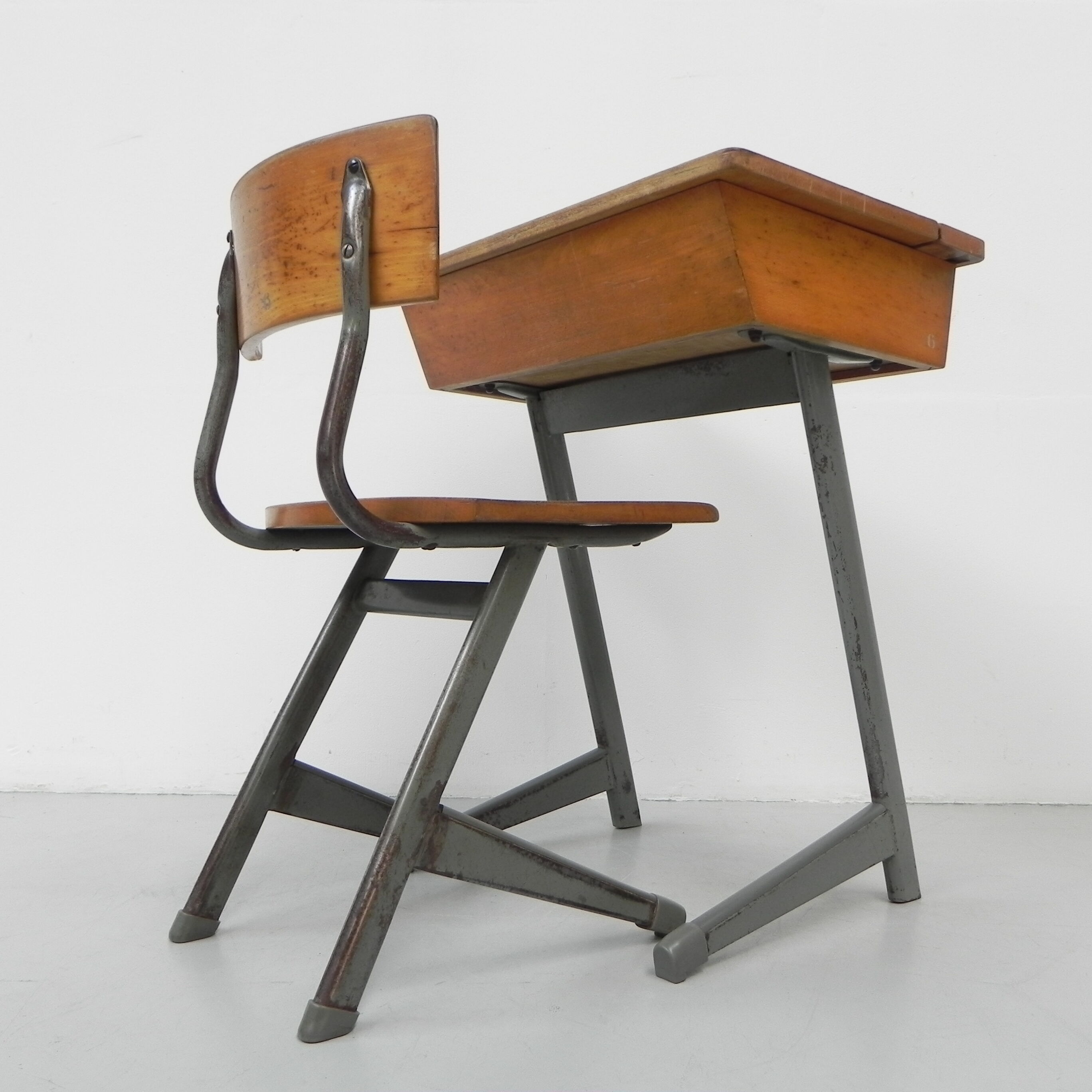 Desk and chair, industrial