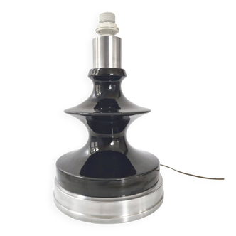 Vintage 1960 lamp in ceramic & silver aluminium